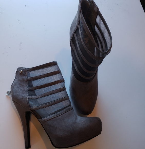 Guess Suede & Mesh Heeled Bootie - Picture 2 of 7